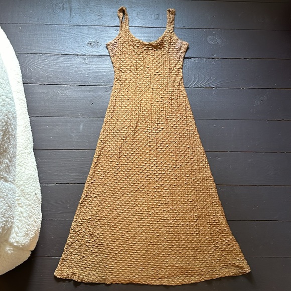 Betsy Johnson Gold 90s midi dress size P Small - Picture 4 of 6